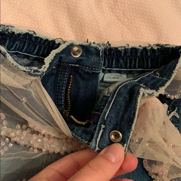 JM originals jean skirt with pink mesh size 4t - Picture 3 of 4